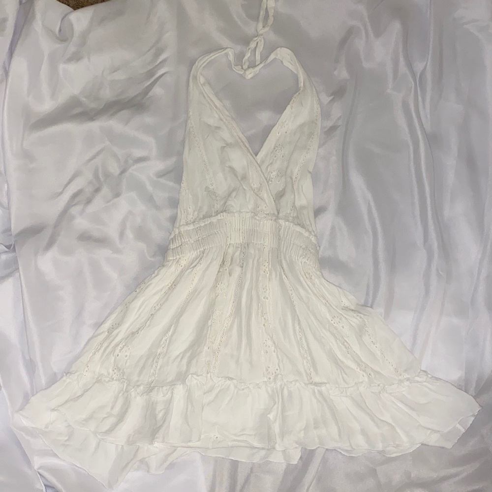 White Halter Dress